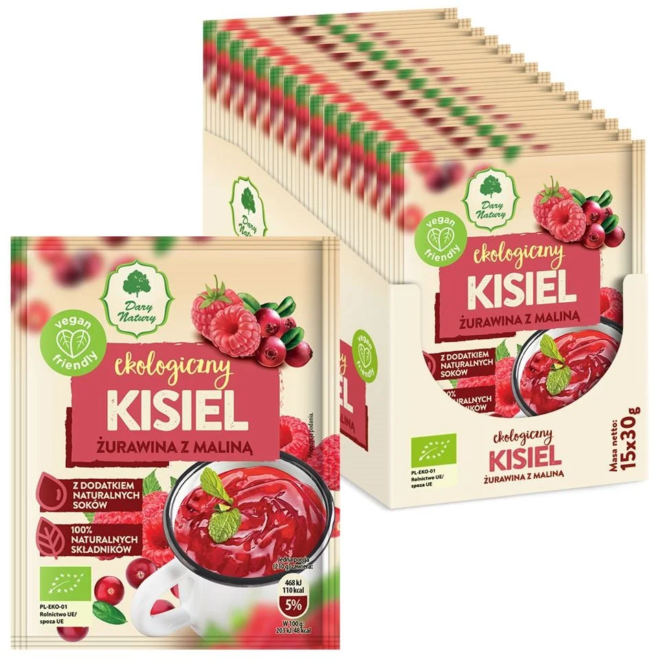 Glutenfri quinoa tranbär-hallon EKO 30 g - DARY NATURY