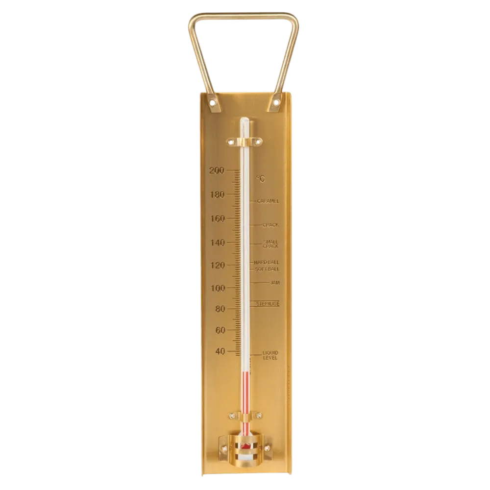 Mässingssocker och sylttermometer