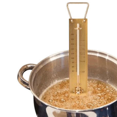 Mässingssocker och sylttermometer