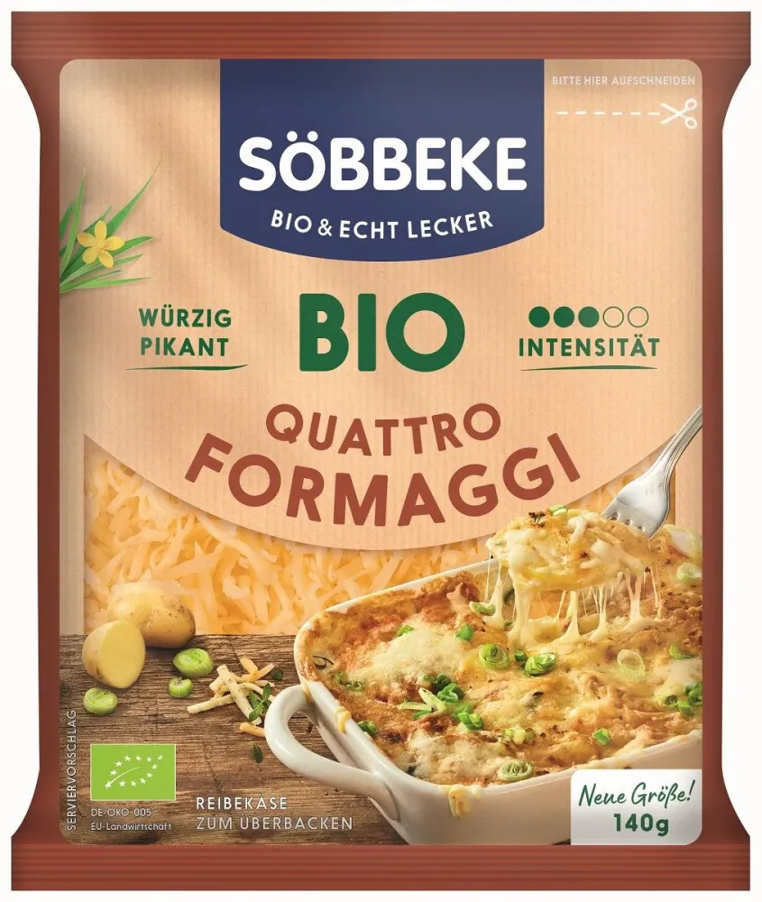 Blandning av fyra riven ostar EKO 140 g - SOBBEKE