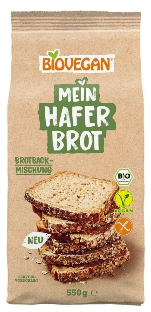 Blandning för glutenfritt havre-majsbröd BIO 550 g - BIOVEGAN
