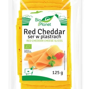 Ekologisk CHEDDAR RÖD ost i skivor 125 g - BIO PLANET