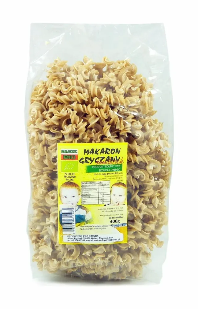 Ekologiska bovetenudlar vridna 400g PRO NATURA