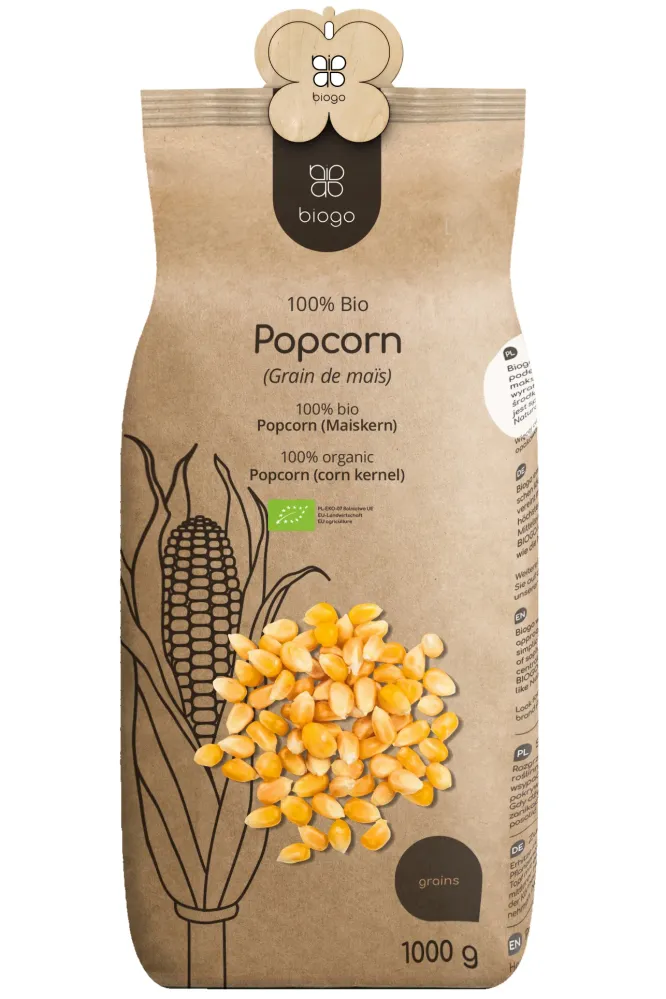 Bio-popcorn (Ekologiska Majskorn) 1 kg BIOGO