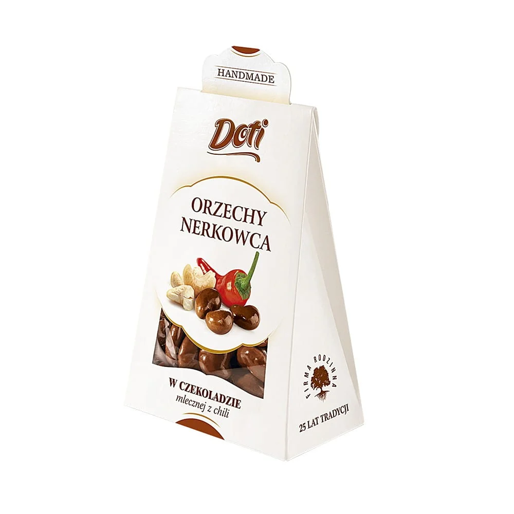 Cashewnötter i mjölkchoklad med chili 100 g - DOTI