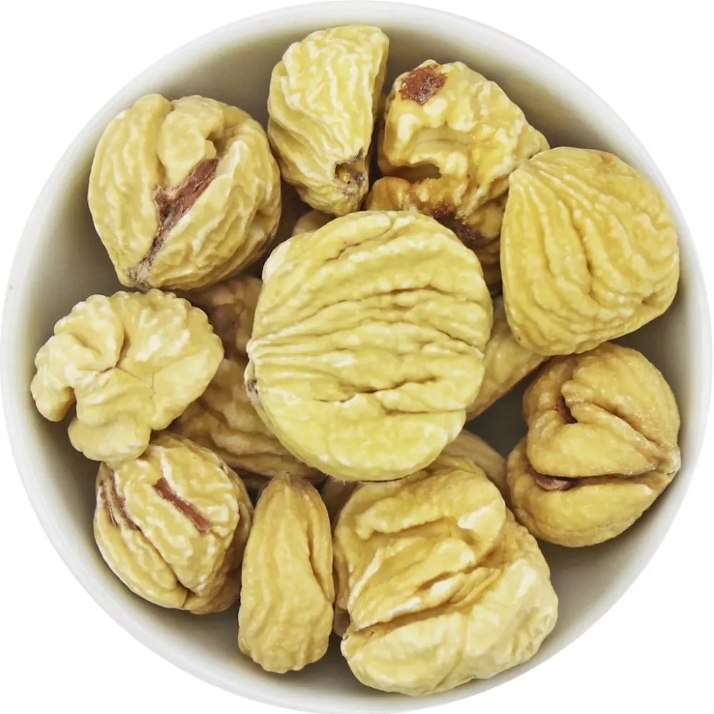 EKOLOGISKA TORKADE OCH SKALADE KASTANJER (RÅMATERIAL) (25 kg)
