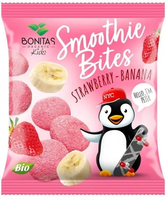 Frystorkad snack jordgubb-banan-yoghurt EKO 10 g