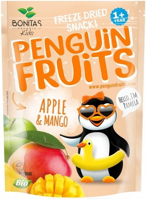 Frystorkade ekologiska äpplen och mango 15 g
