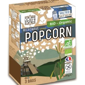 Glutenfri POPCORN MED EKOLOGISKT SALT (3 x 90 g) 270 g - NATAIS