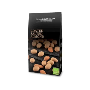 Glutenfria BIO mandlar täckta med salt karamell 60 g - BENJAMISSIMO