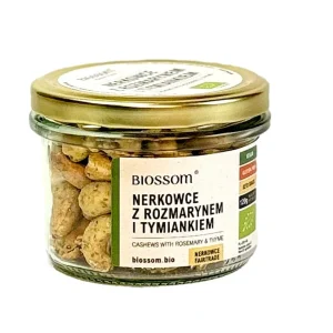 Glutenfria cashewnötter med rosmarin och timjan EKO 120 g - BIOSSOM