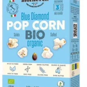 Blå popcorn med mikrovågsugnssalt GLU. EKO 3 x 90 g
