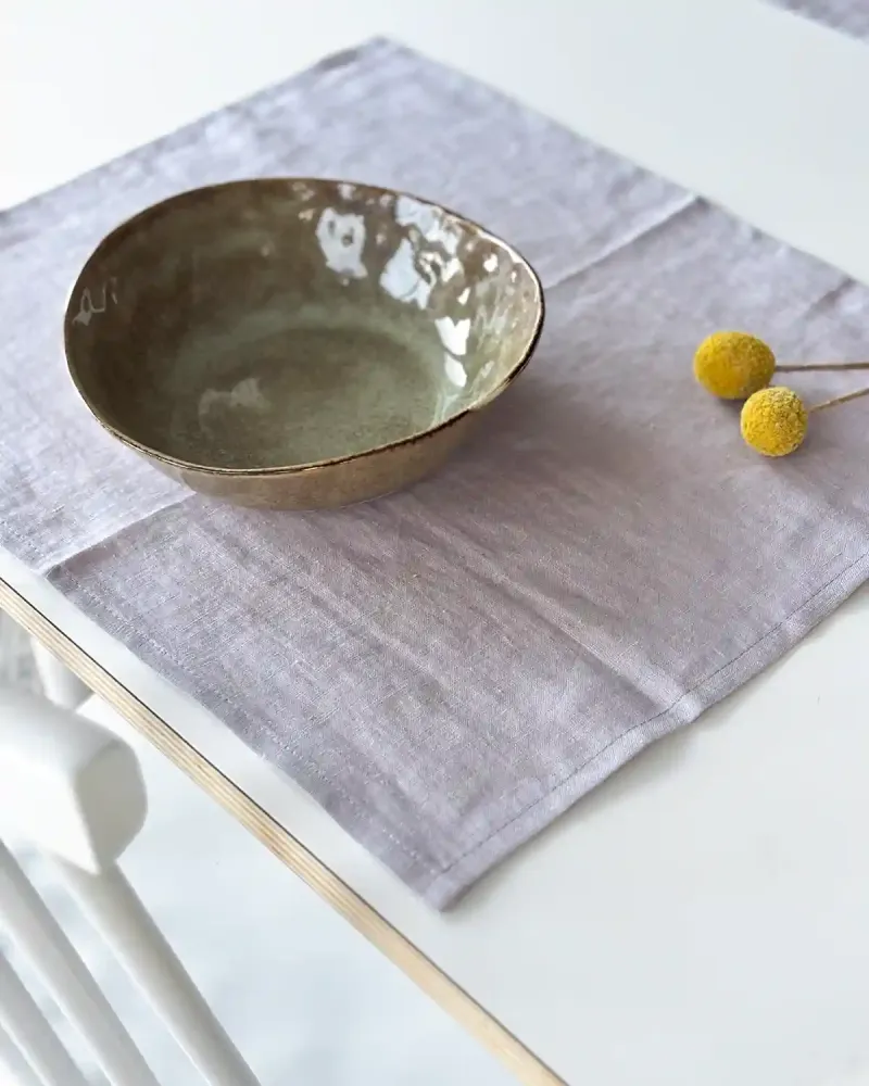 Bordsunderlägg i naturlinne (2 st), Dusty Rose | AmourLinen