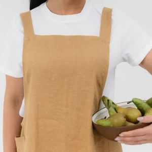 Japanese-Style Linen Apron | Stain Resistant L
