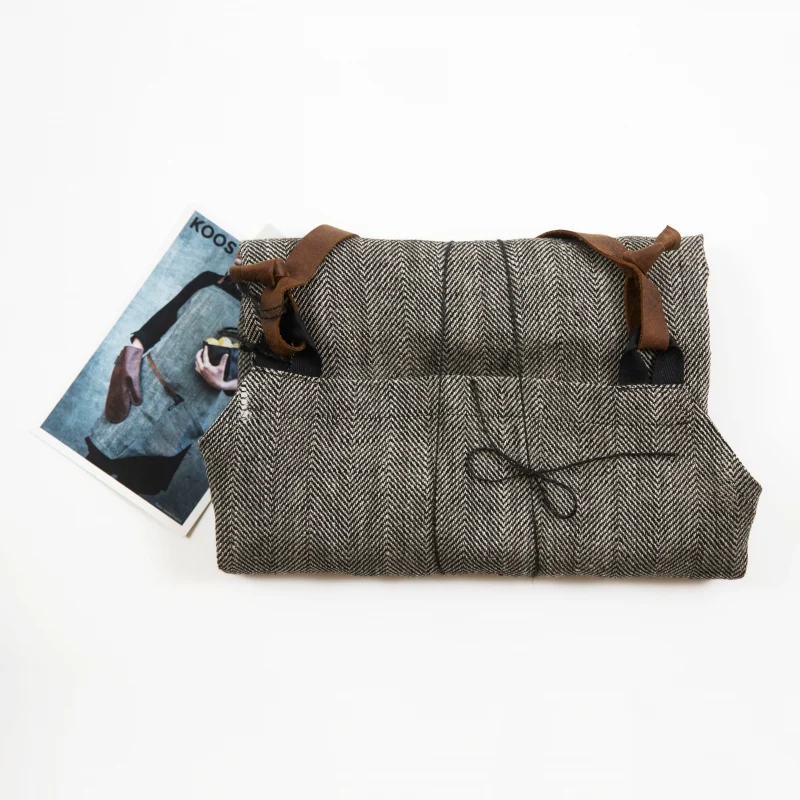 Linen Apron Äkta läder Details