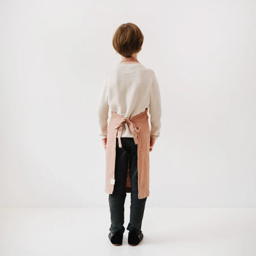 Linen Daily Apron Kids - Cafe Creme - Machine Washable