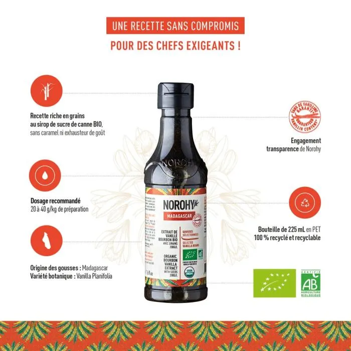 Ekologiskt Bourbon vaniljextrakt från Madagaskar - 225 ml