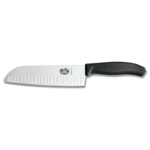 Victorinox Santoku-kniv 17 cm, med ovala spår, onyx