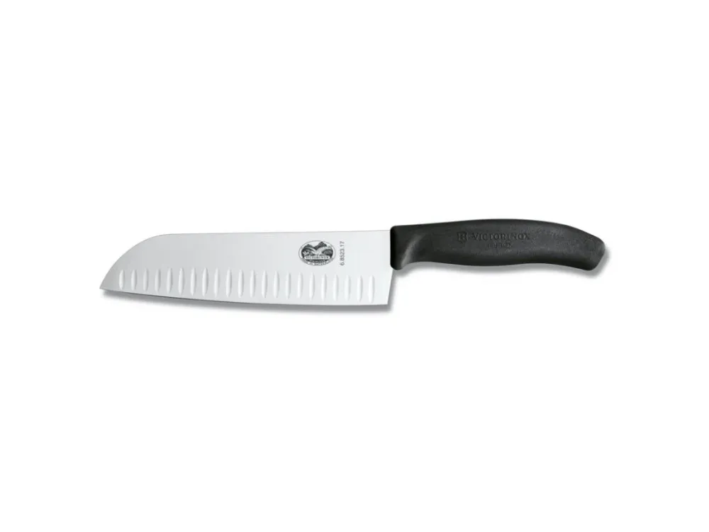 Victorinox Santoku-kniv 17 cm, med ovala spår, onyx