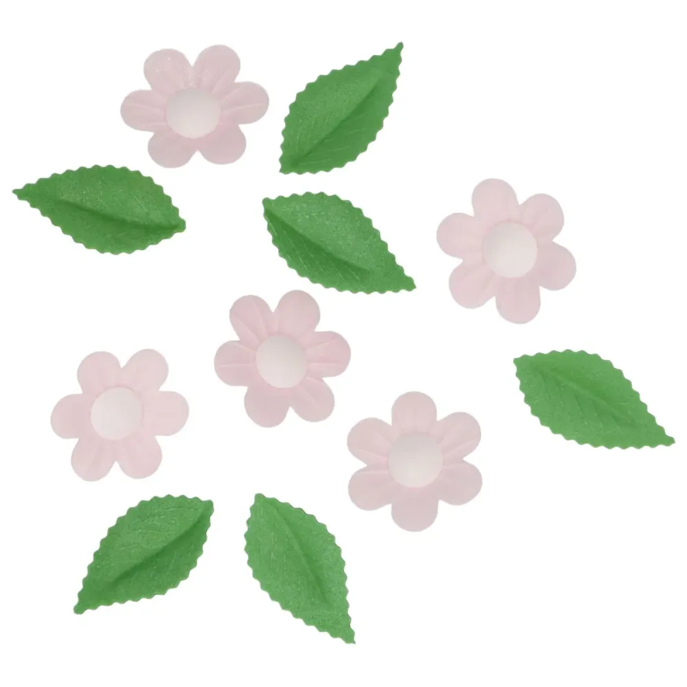 Set/11 Ätbart Pappersdekorationer - Rosor Blommor & Löv