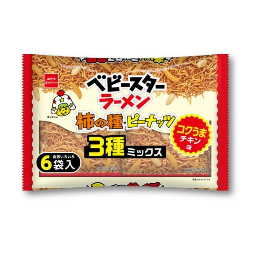 Baby Star Chicken Ramen + Kaki no tane Mix Snack - 6 förp.