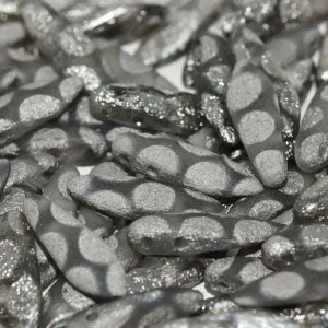 2-Hole Dagger - Etched Crystal Chromium Dots 5x16mm, 10-pack
