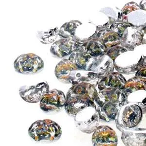 Baroque Cabochon - Backlit Tequila Oval 8x6mm 2-håls tio-pack