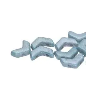 Chevron Duo - White Blue Luster 10x4mm, 1 sträng