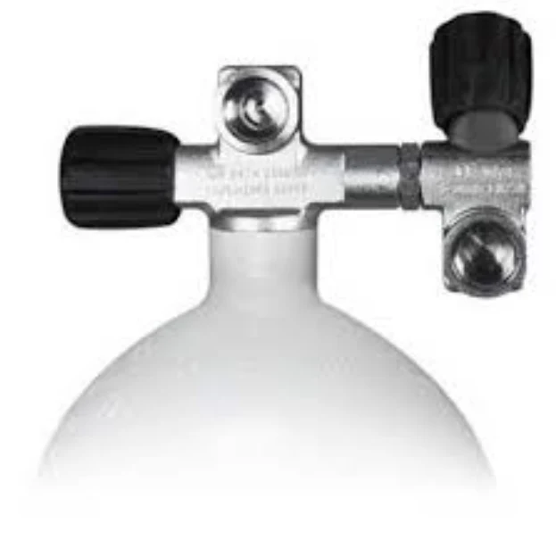 Dykkerflaske Stål 10 Liter 300 bar med Growable Ventil incl 2nd Outlet
