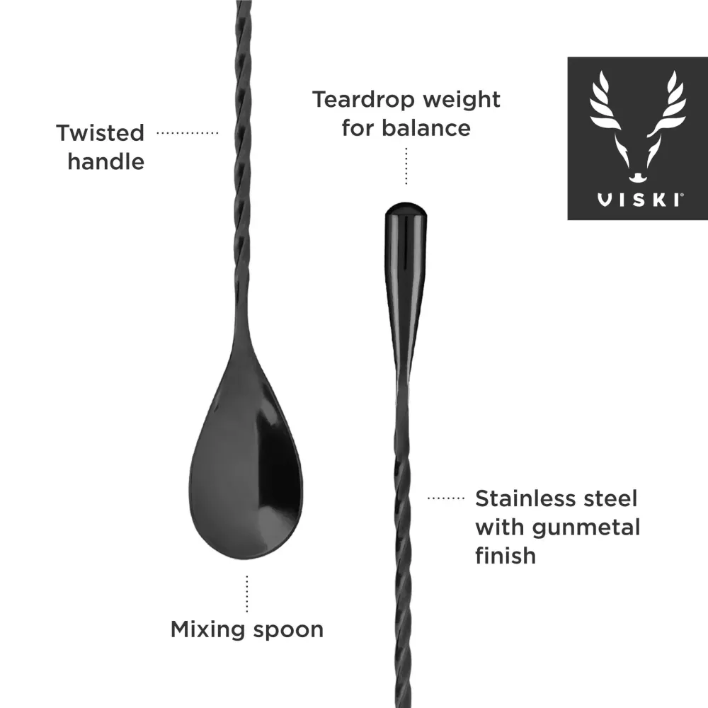 Glas FunNordic 40cm Viktad Barsked i Gunmetal av Viski®