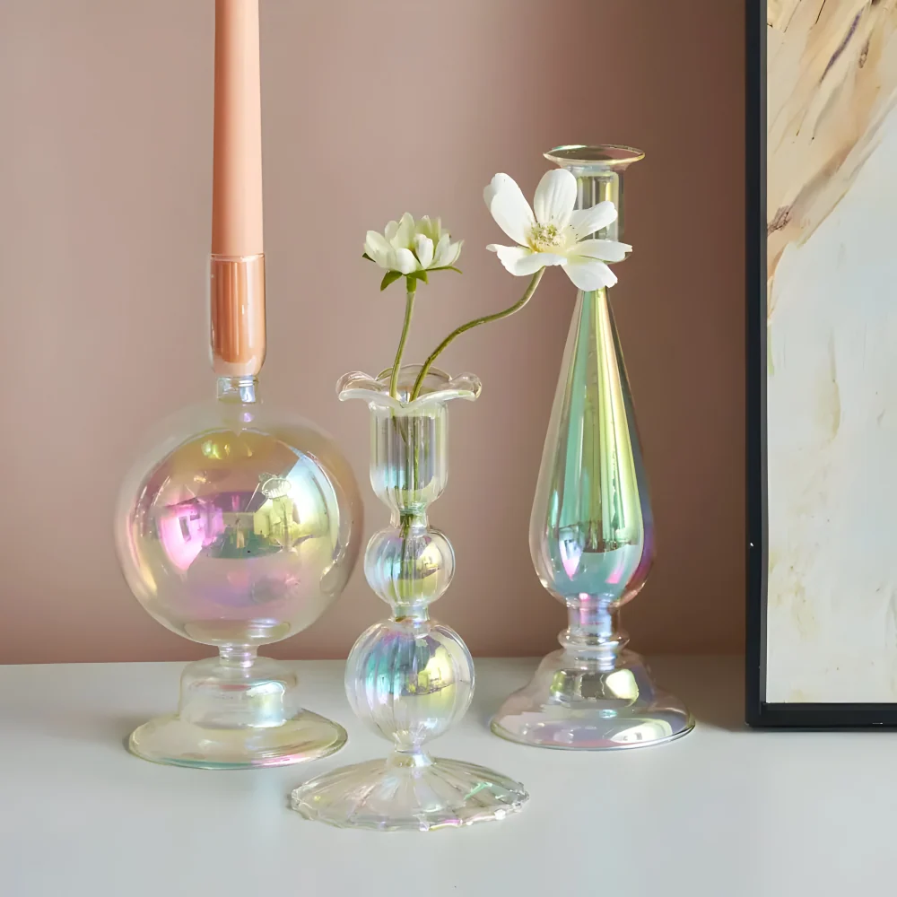 Levande Konstglas Ljusstake för Inredning L
