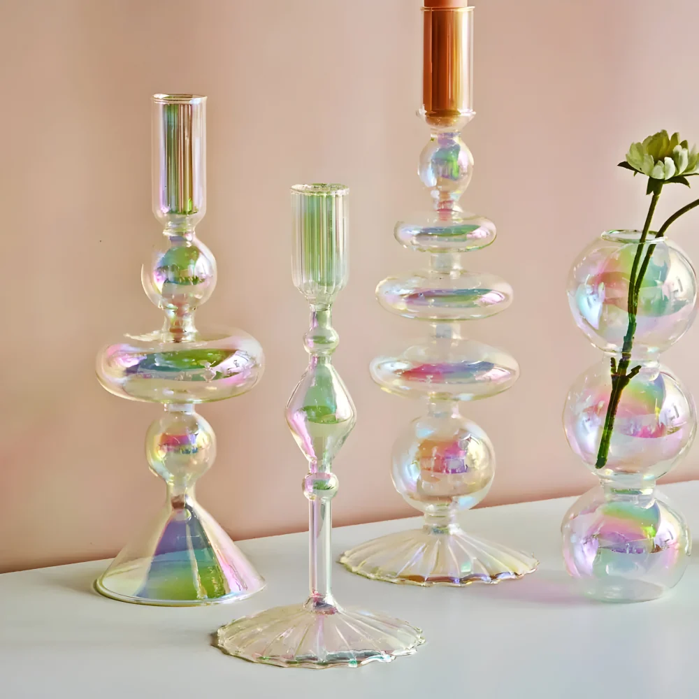 Levande Konstglas Ljusstake för Inredning L