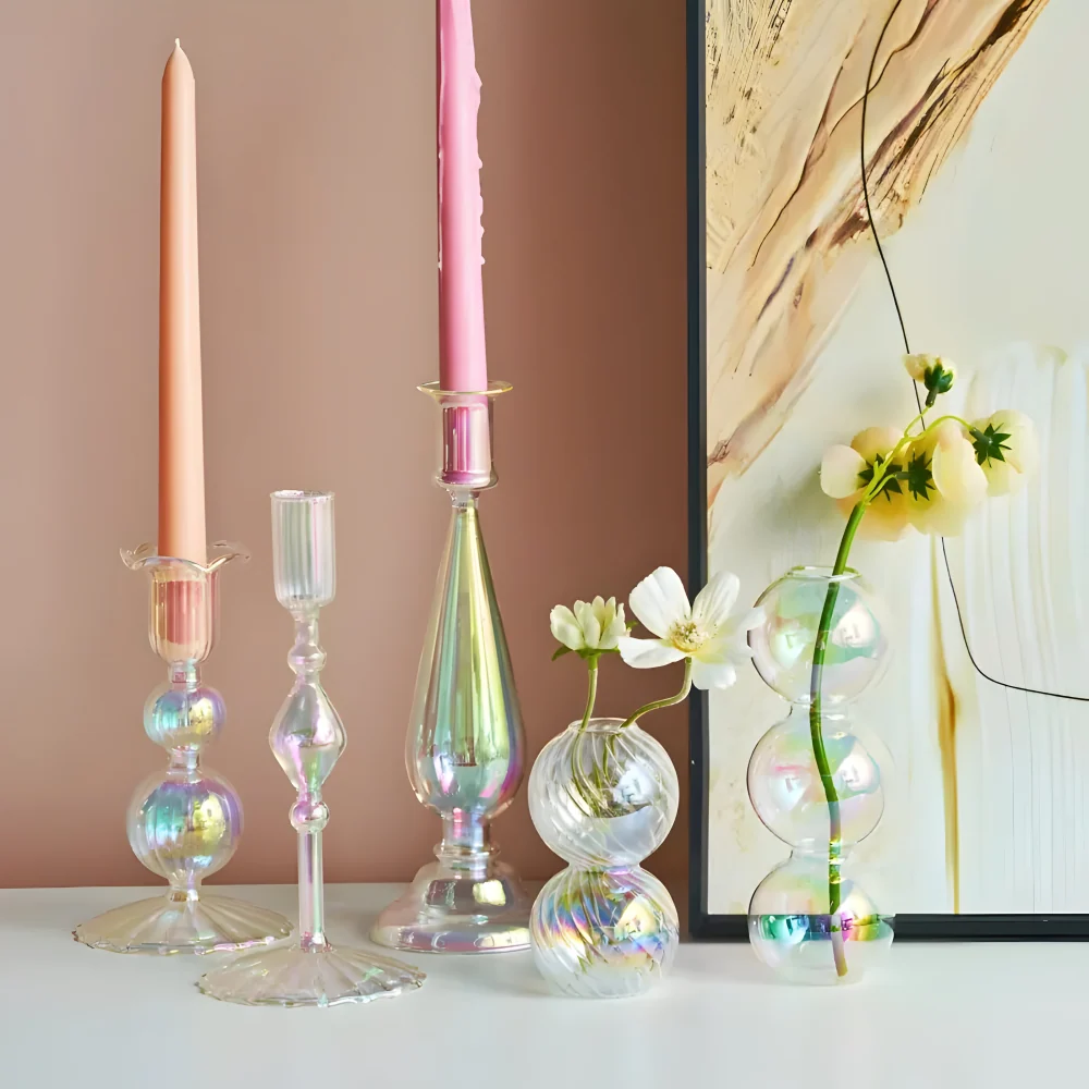 Levande Konstglas Ljusstake för Inredning L
