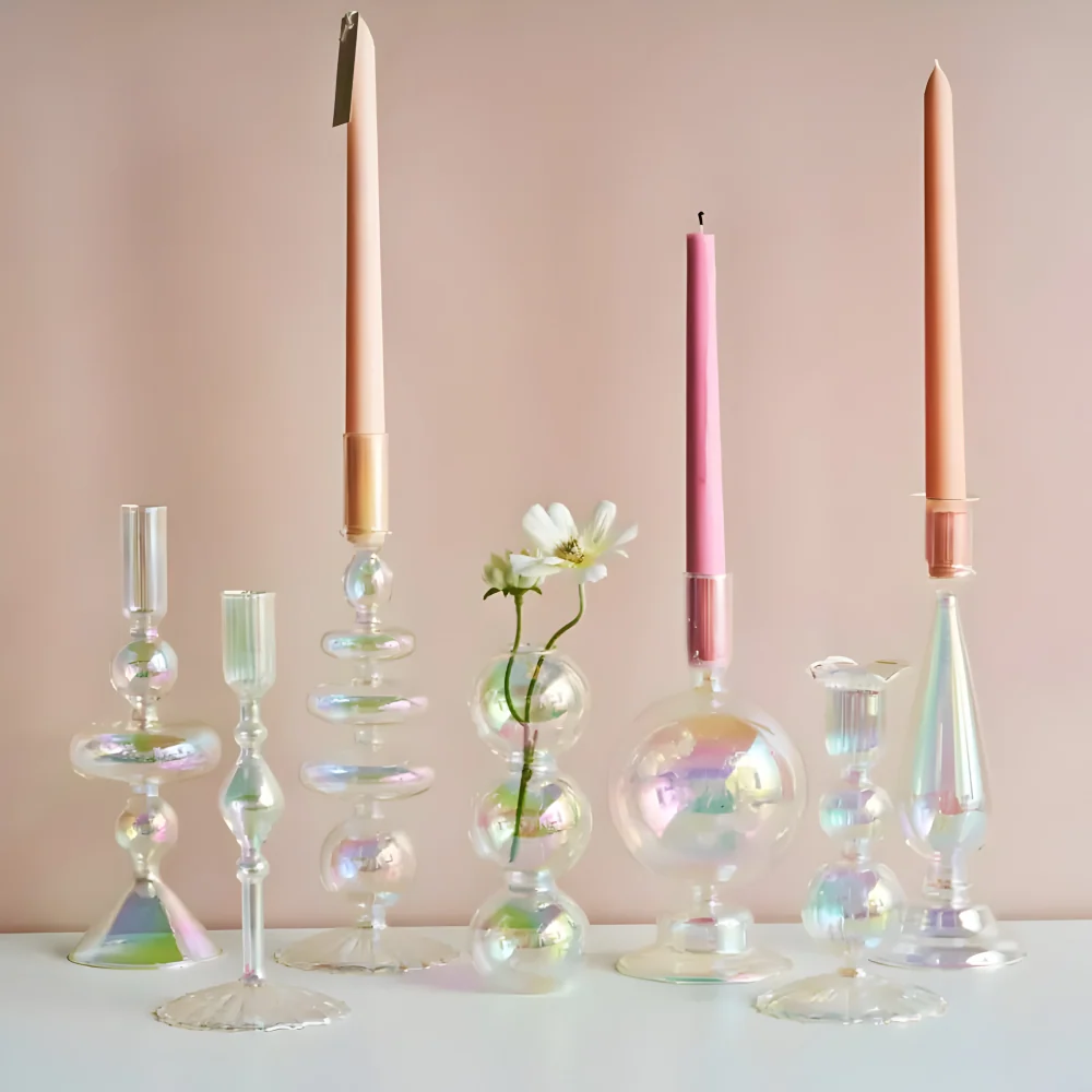 Levande Konstglas Ljusstake för Inredning L