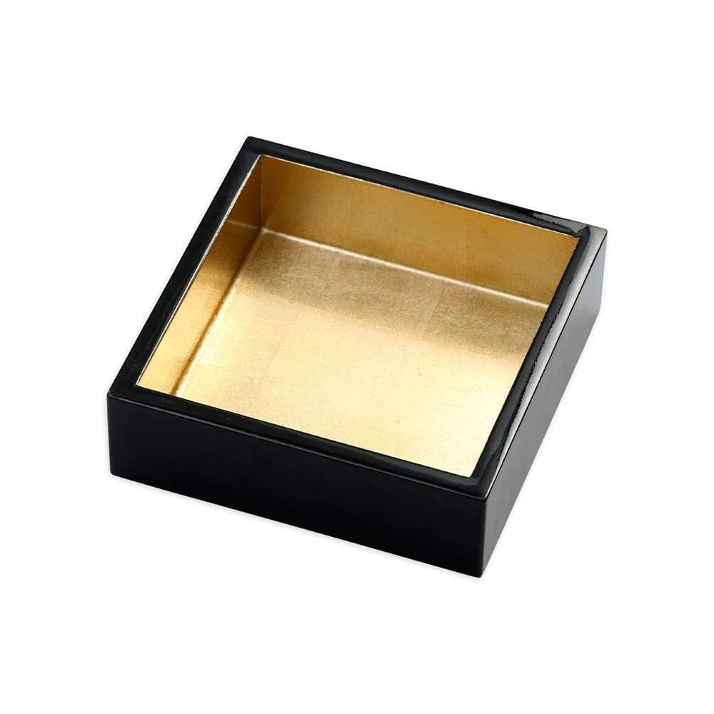 Napkin Holder Black&Gold Laquer Cocktail