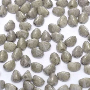 Pinch Bead - Chalk White Grey Luster 5mm, 10 Gram