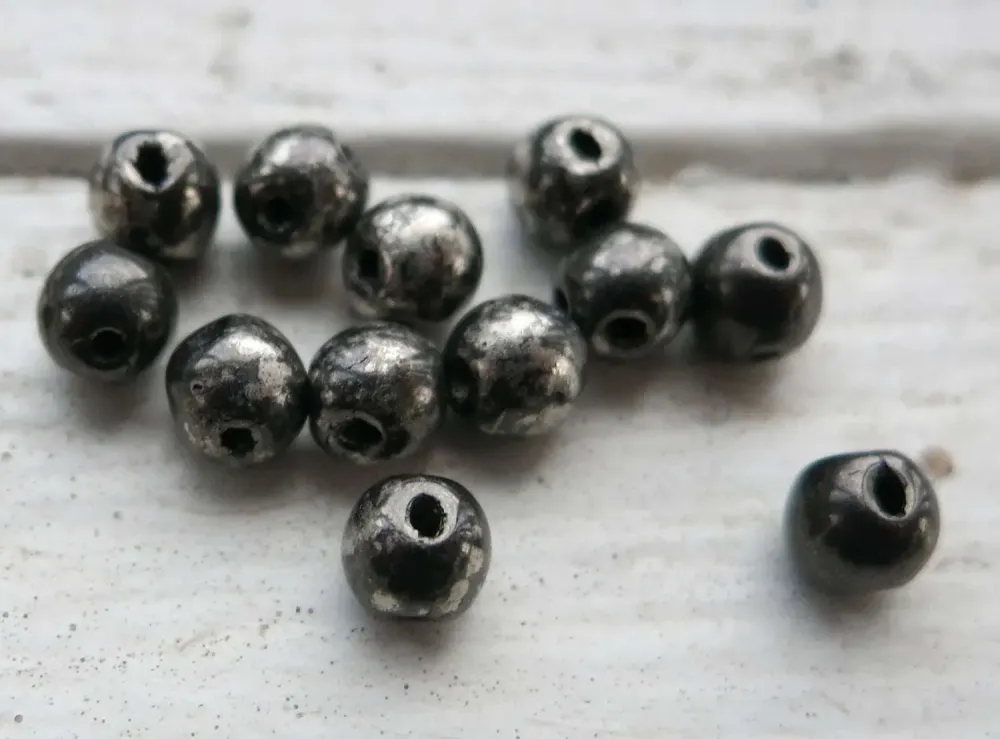 RoundDuo® Mini - Jet Antique Blank metall 4mm, 50-pack