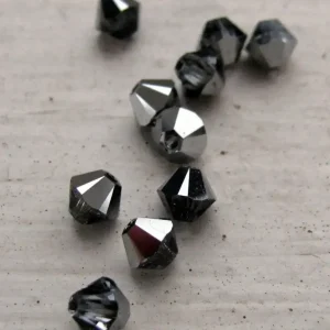 Swarovski Crystals Bicone (5328) - Crystal Light Chromium, 4mm, 10-pack