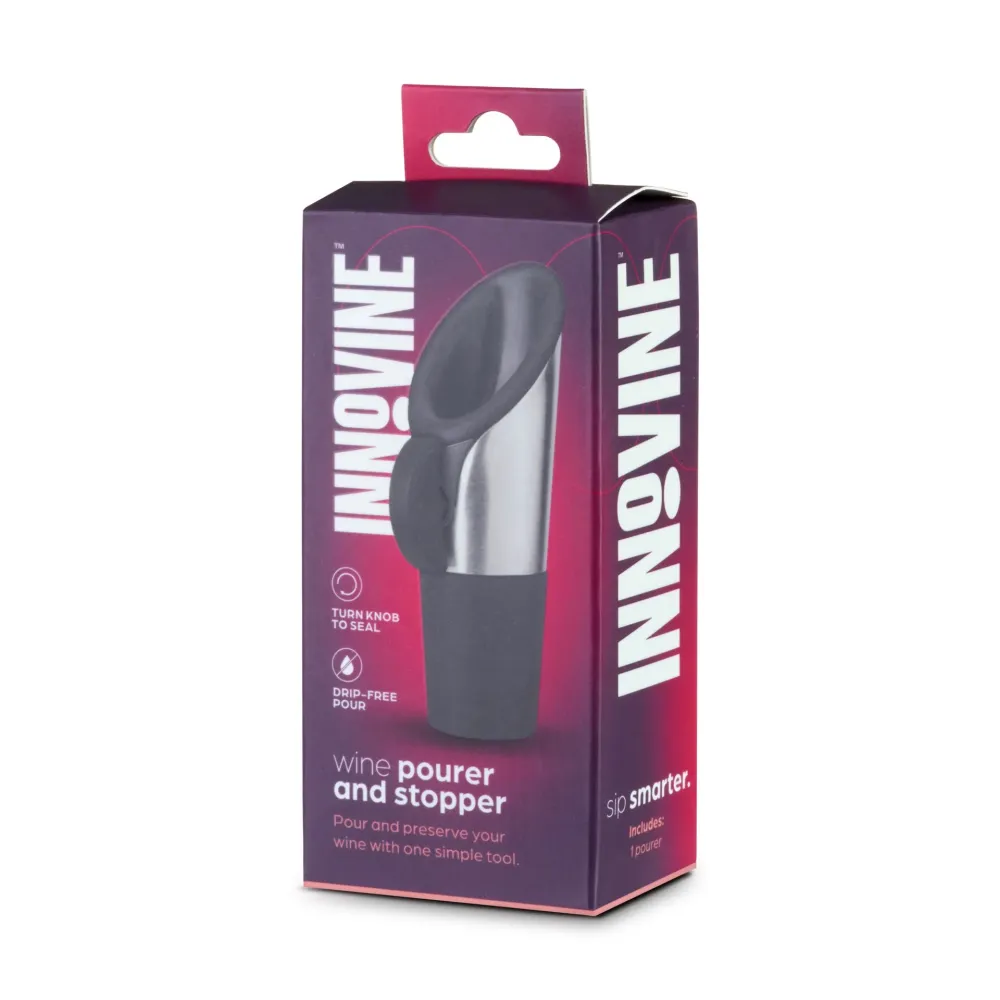 Vintillbehör FunNordic Vinkaraff och Stopper i grafit av Innovine™