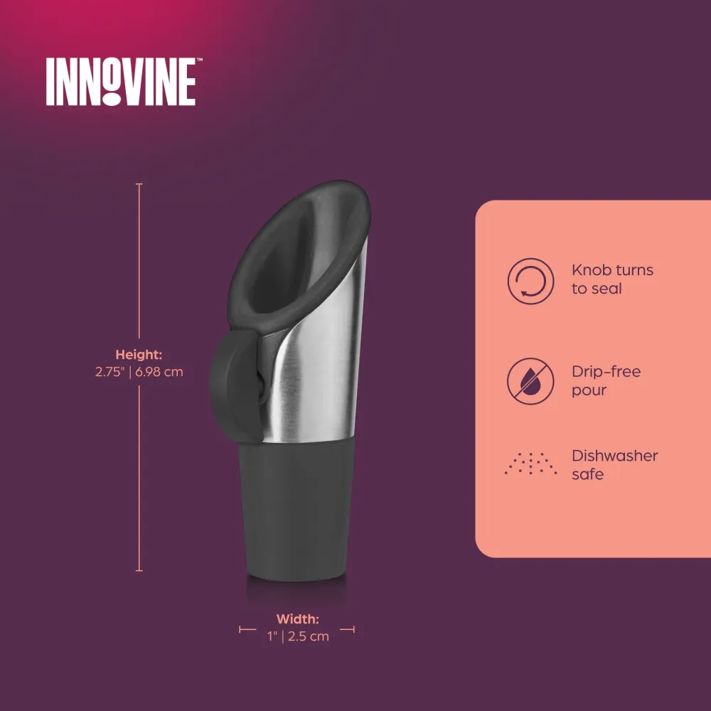Vintillbehör FunNordic Vinkaraff och Stopper i grafit av Innovine™
