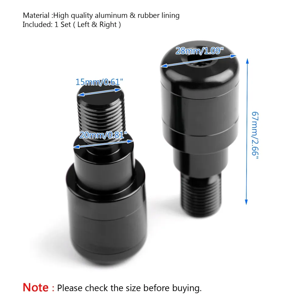 Aluminium Hand Bar Ends CNC Motorcykel Hand Bar Ends för Yamaha MT-07 FZ-07 MT-09 MT-10 XJ6 2010-2015