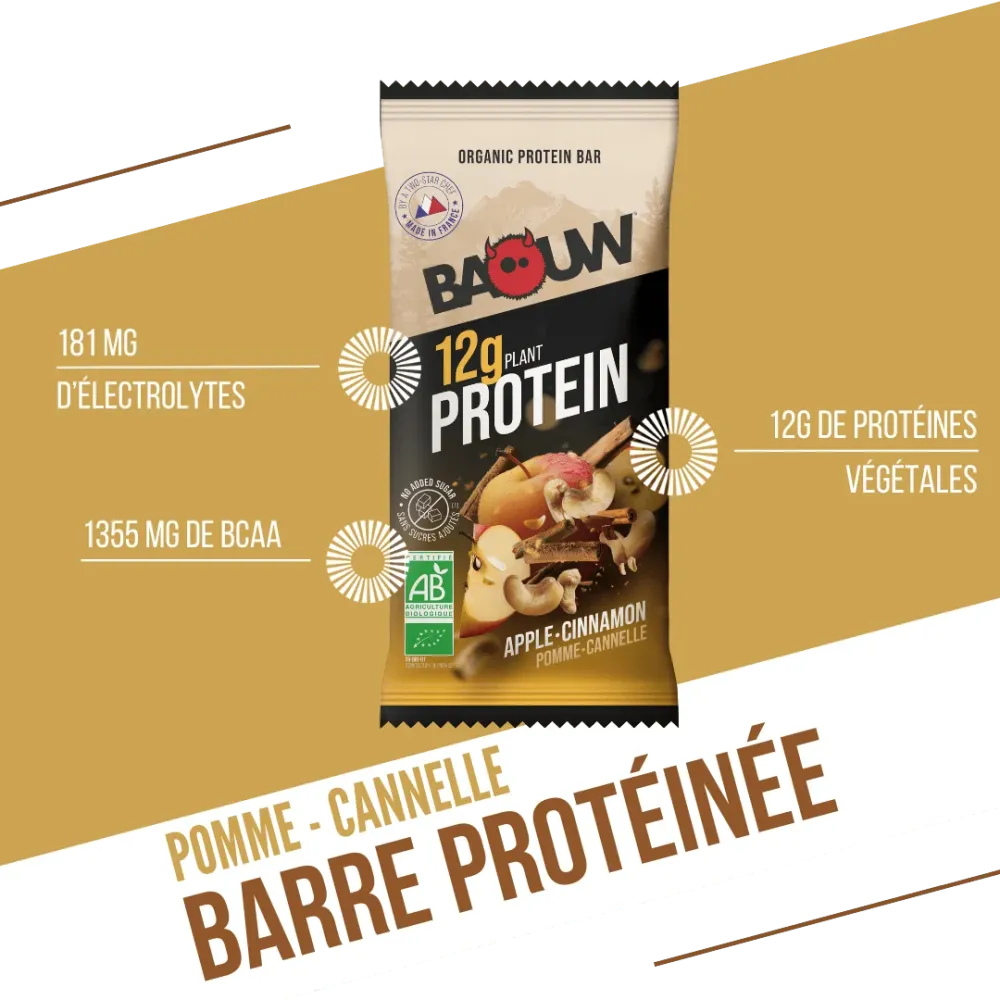 BAOUW ORGANIC EXTRA Apple/Cinnamon Protein Bar (50 g)