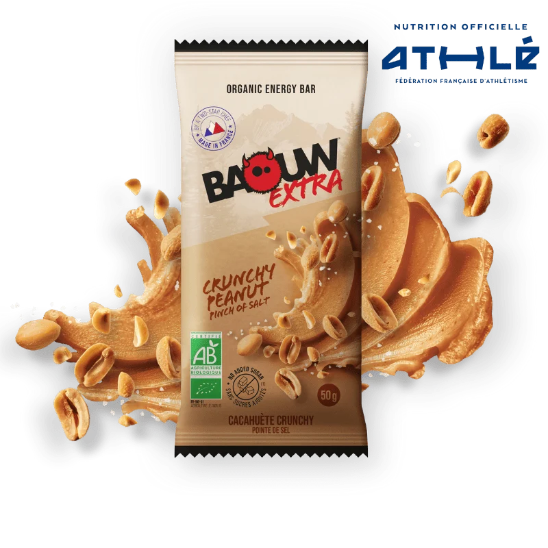 BAOUW ORGANIC EXTRA Crunchy Peanut Energy Bar (50 g)