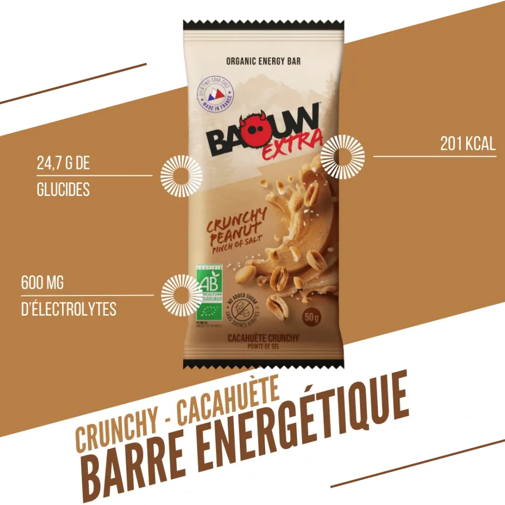 BAOUW ORGANIC EXTRA Crunchy Peanut Energy Bar (50 g)