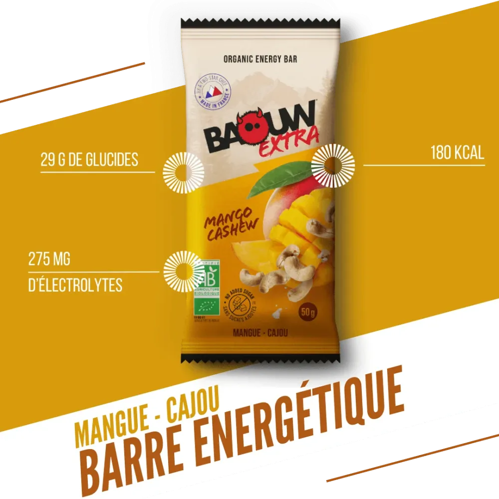 BAOUW ORGANIC EXTRA Mango Cashew Energy Bar (50 g)