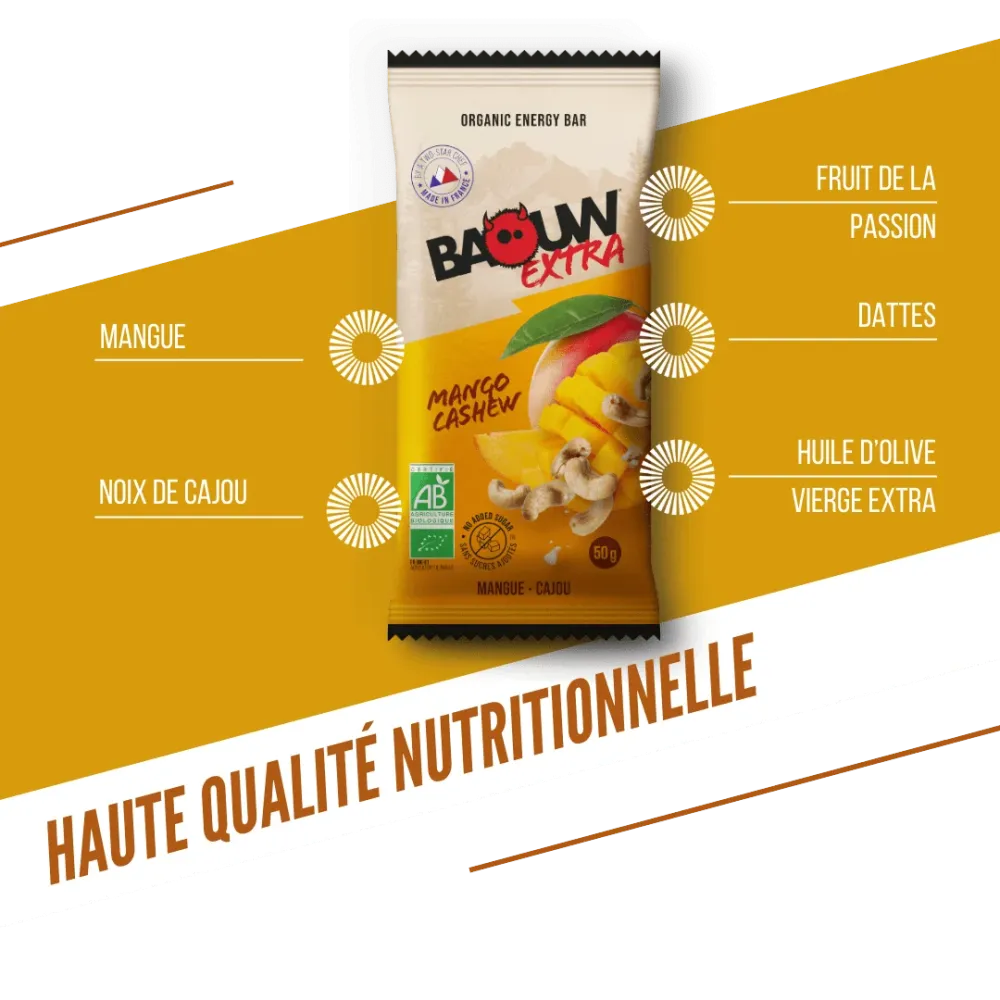 BAOUW ORGANIC EXTRA Mango Cashew Energy Bar (50 g)