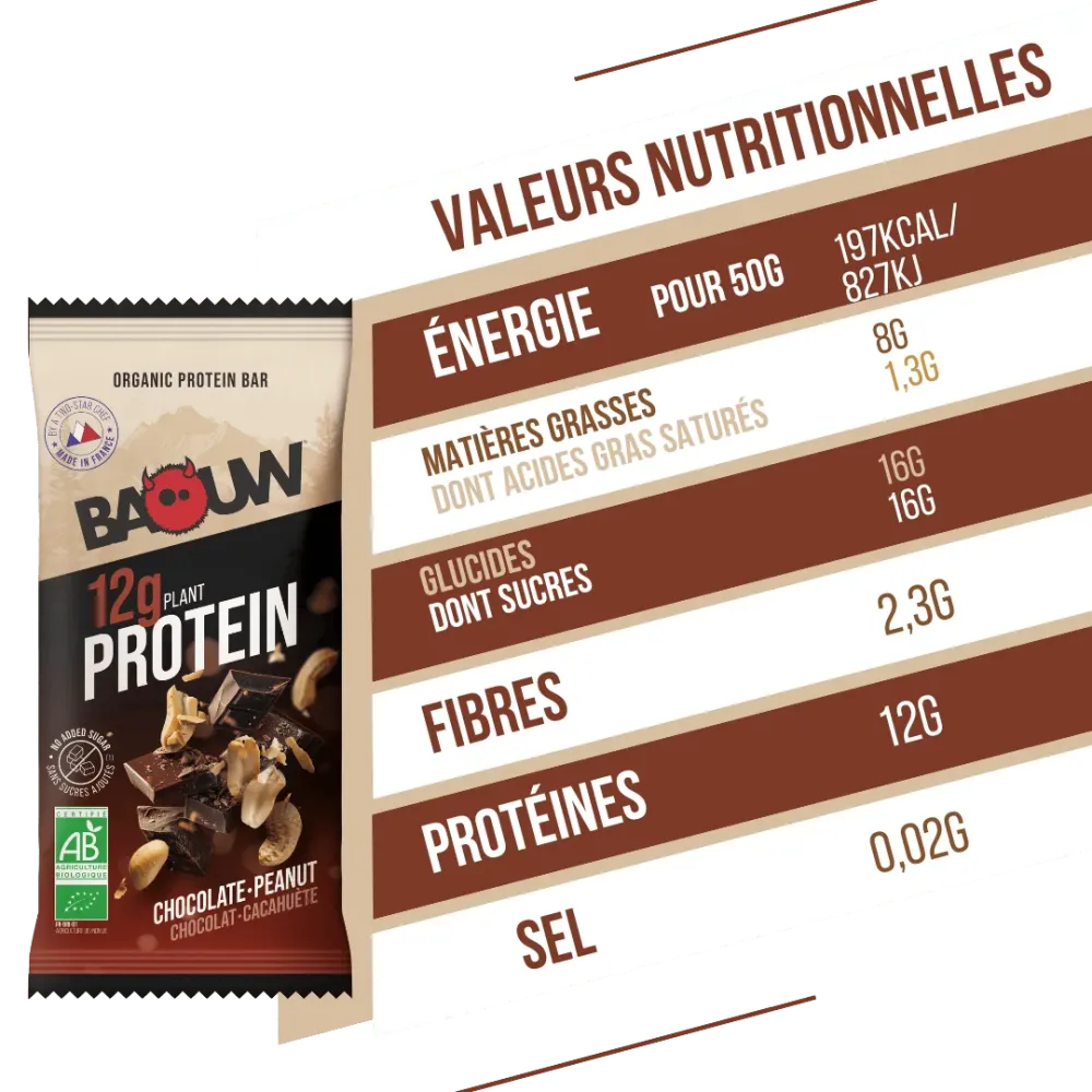 BAOUW ORGANIC EXTRA Proteinbar Choklad/Marshmallow (50 g)