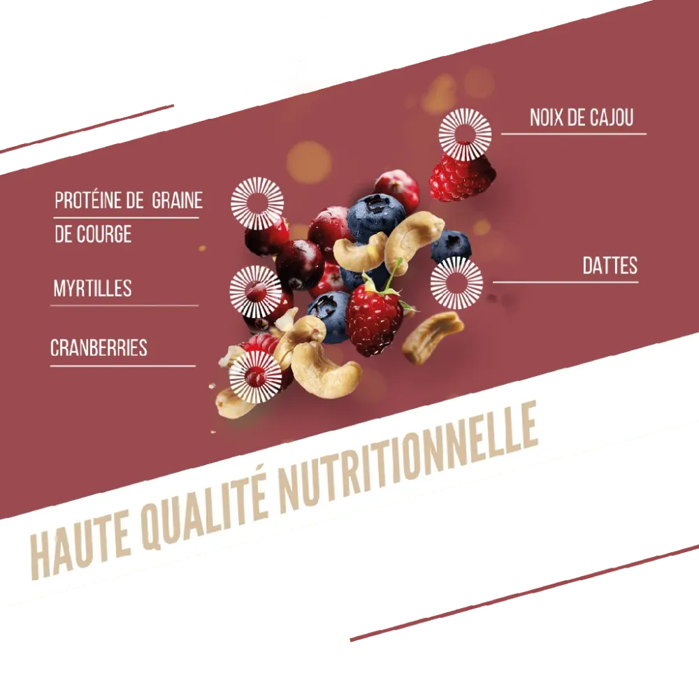 BAOUW ORGANIC EXTRA Proteinbar med röda frukter och cashewnötter (50 g)