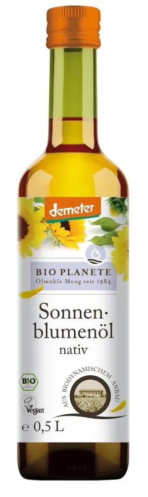 SOLNÖJEOLJA KALLPRESSAD DEMETER BIO 500 ml - BIO PLANETE