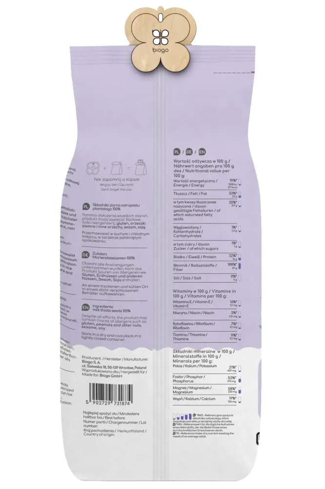 Mariatistelfrön 800 g BIOGO